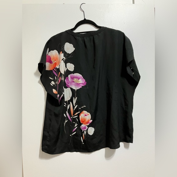 New York and Company Black Floral Blouse - Picture 2 of 3